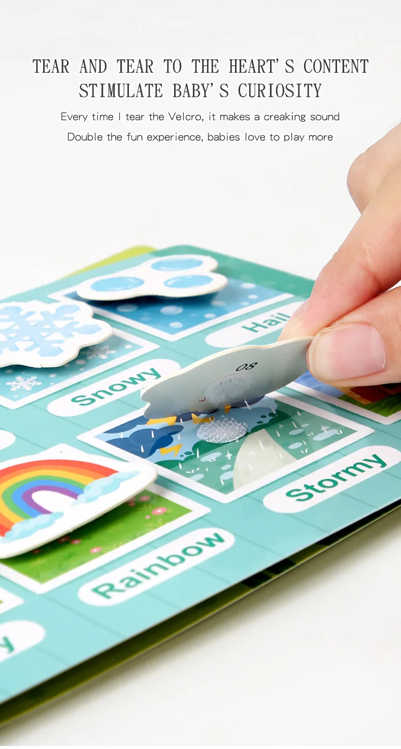 Neue Montessori-Szenenaufkleber für Kinder, DIY-Hand-on-Puzzle, wiederverwendbare Bücher, Cartoon-Lernkognitionsspielzeug für Kinder, Geschenk