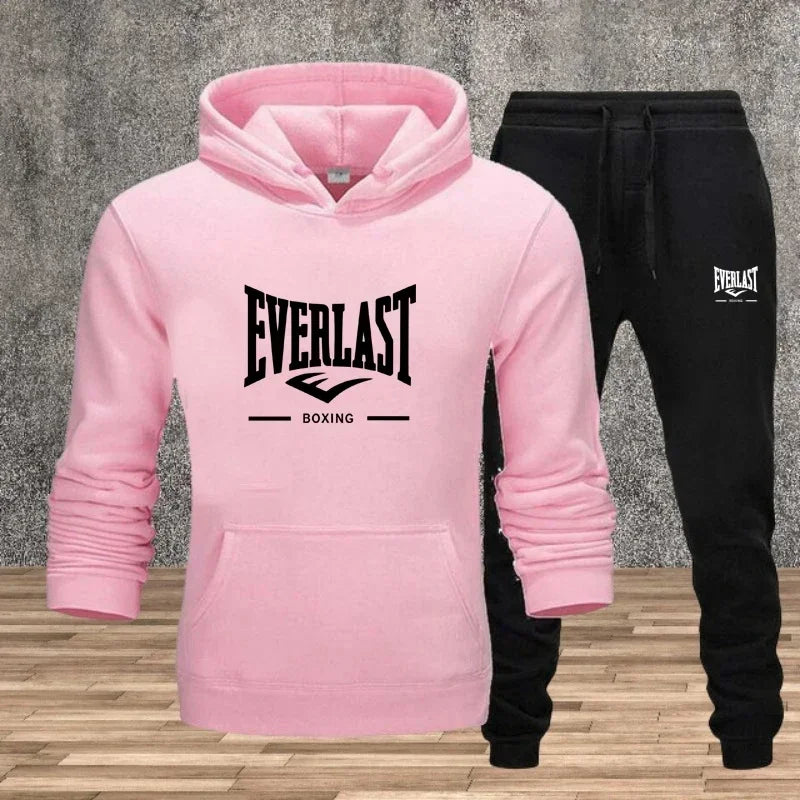 Ein neues modisches Fitness-Jogging-Freizeitset für Herren für Herbst und Winter, bestehend aus zweiteiligem Kapuzenpullover und Hose.