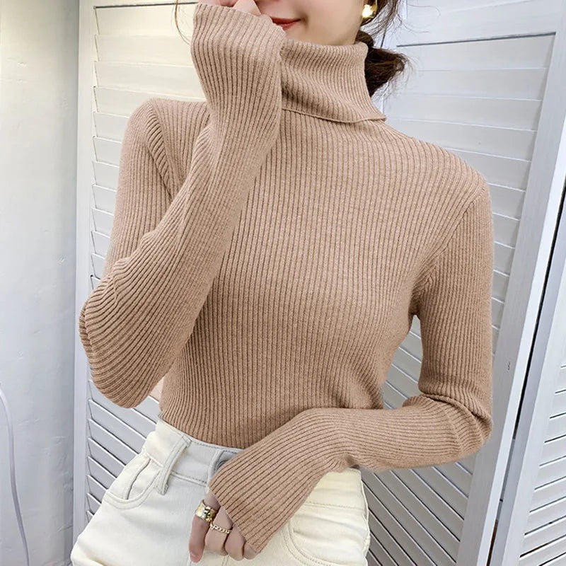 Heliar Damen-Herbstpullover mit Rollkragen, gestrickte, weiche Pullover, Kaschmirpullover, einfache, weiche Pullover für Damen, 2026, Herbst und Winter