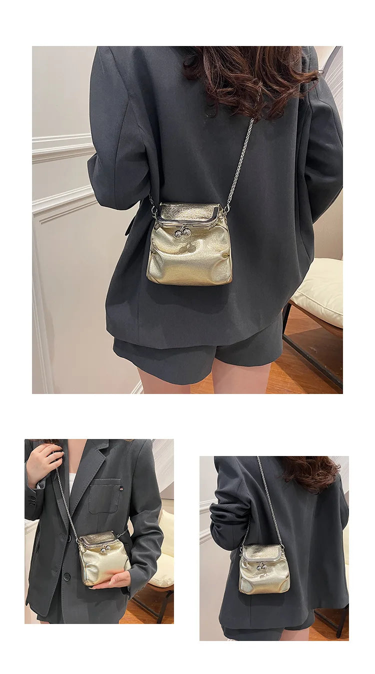 Trendy Koreanische Mode Mini Quadratische Tasche Vintage Streetwear Elegante Umhängetaschen Casual Y2k Ästhetische Schulter Handtaschen für Frauen