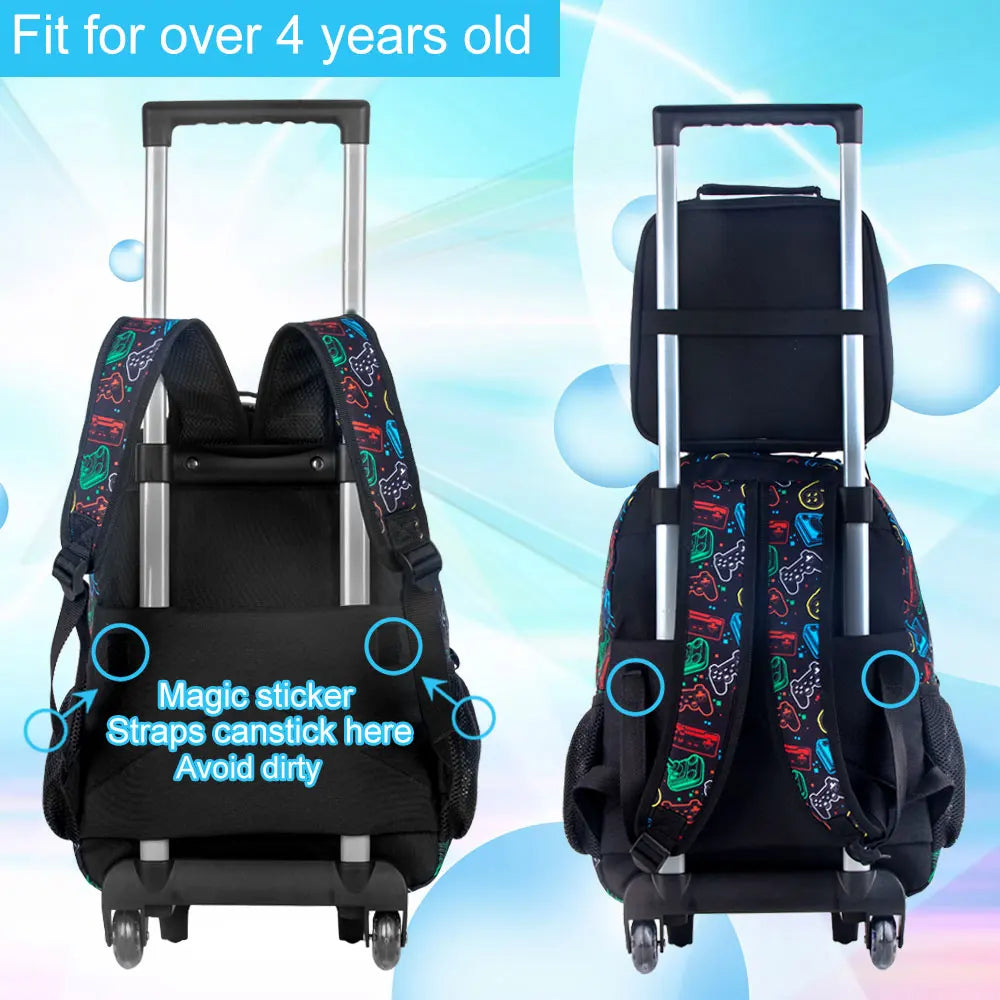 Boys Rolling Backpack Set