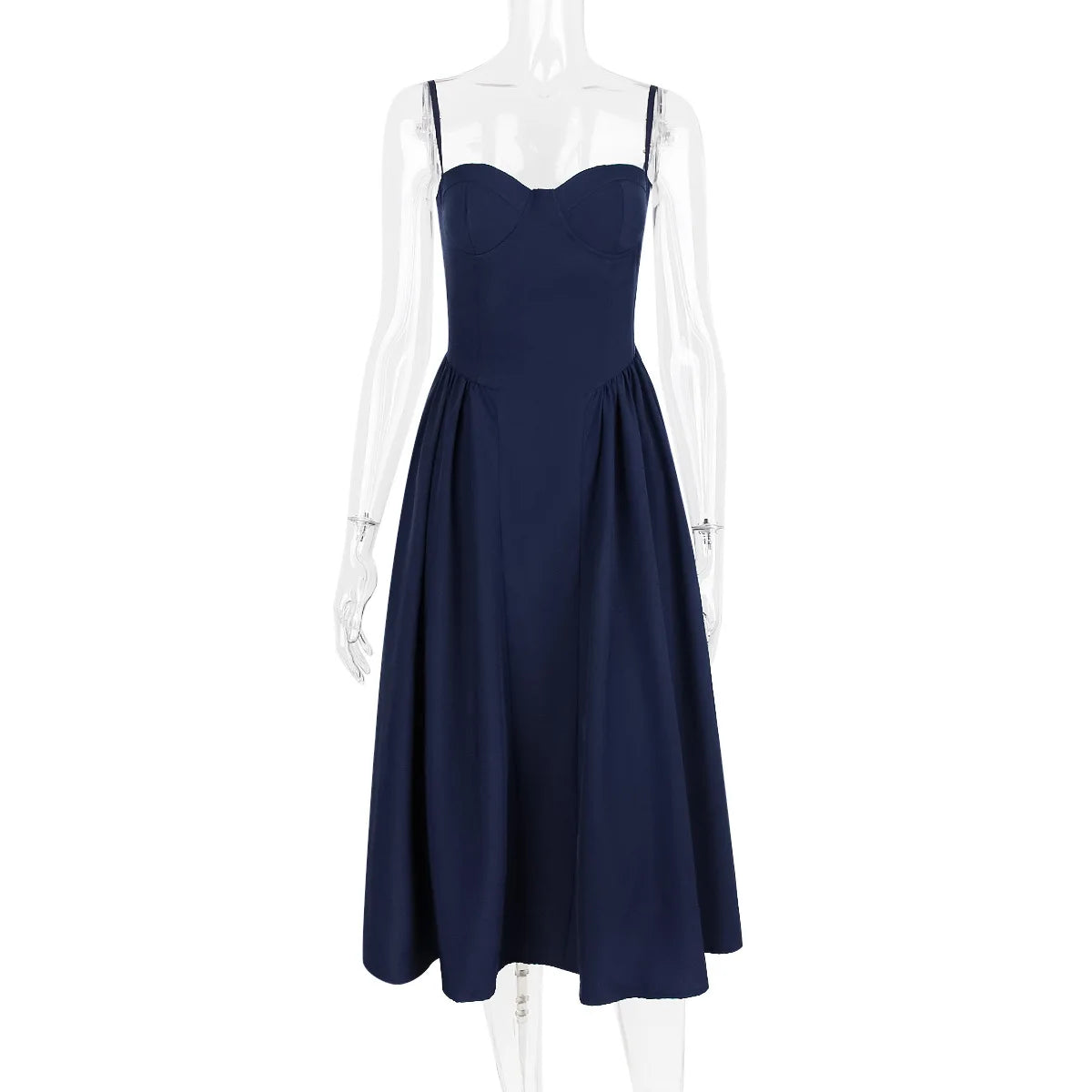 Sommer Frauen elegante ärmellose rücken freie Falten kleider Dame sexy feste Schlinge Midi-Kleid 2024 weibliche Party Abend A-Linie Roben