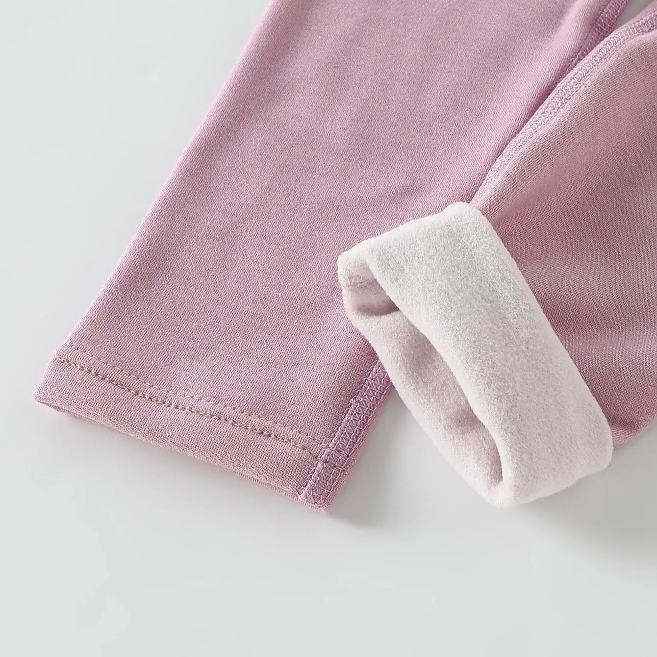 3/1-teiliges Set für Herbst und Winter, Kinder, einfarbig, mittelhohe Taille, dicke Leggings, Jungen und Mädchen, Fleece, warme Freizeithose