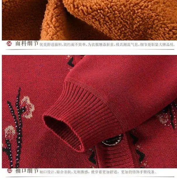 Oma Strickjacke Mittleren Alters und Ältere Frauen Pullover Mantel Frühling Herbst Warme Lange Ärmel Stricken Tops Mutter Geladen