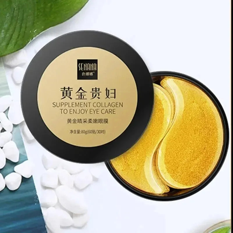 60 stücke Goldene Feuchtigkeitsspendende Augen Maske Lindern Ermüdung der Augen Nähren Augenbereich Kollagen Kristall Augen Maske Koreanische Hautpflege Masken