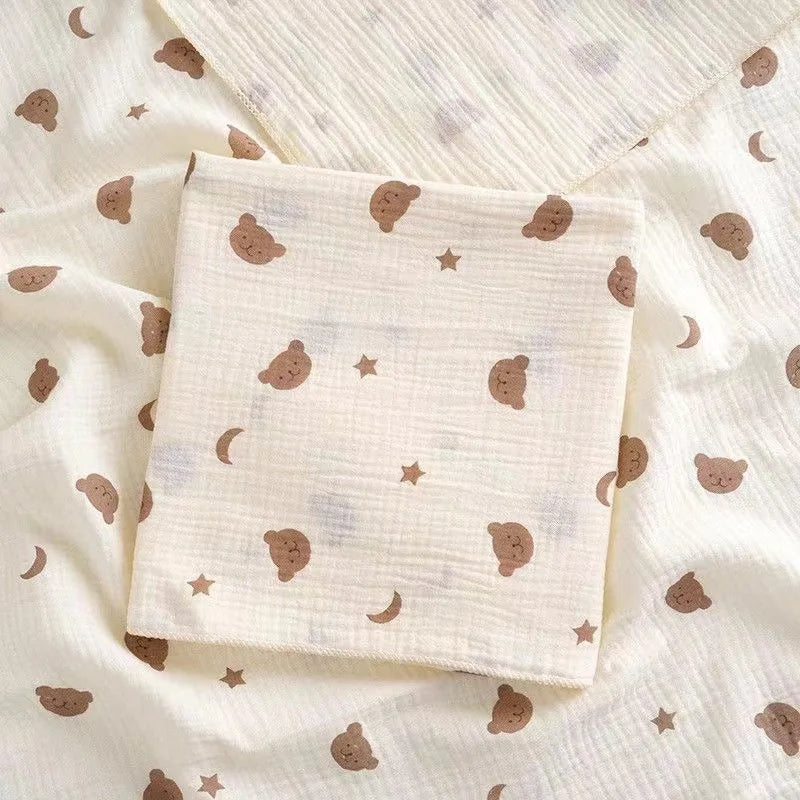 80*80 cm Decke Doppellagige Musselin Baby-Puckdecke Cartoon-Druck Weiche Neugeborenen Baumwolle Pucktuch Kinderwagen