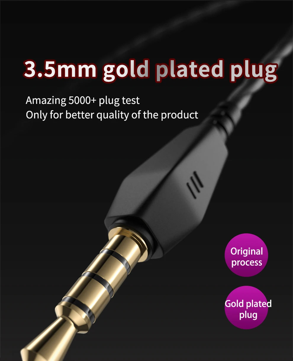 Original QKZ AK6 In-Ear Headphones 6 Dynamic Driver Unit Earphones with Microphone Stereo Sports HiFi Subwoofer Headset Monitor Earbuds