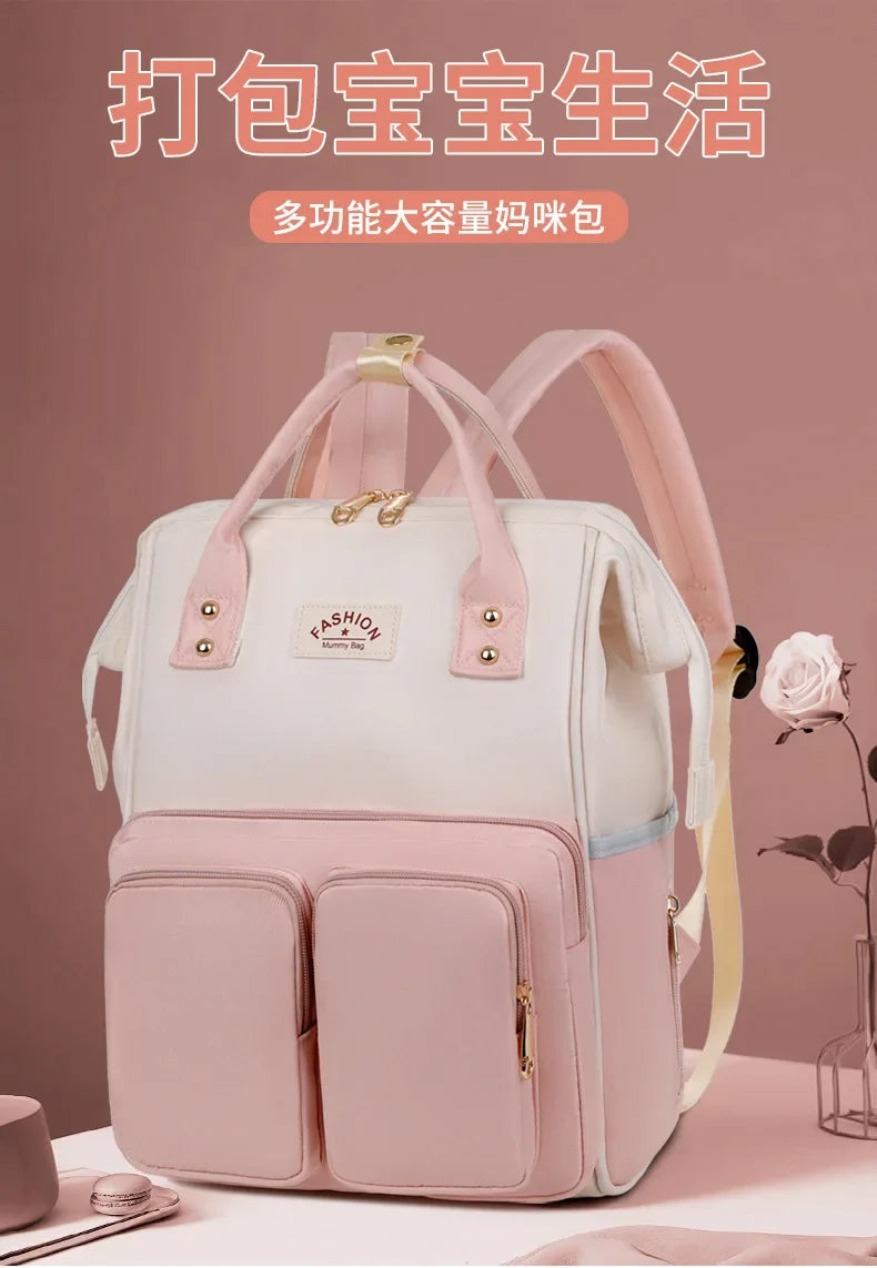 Multifunktionale Mama-Taschen mit großem Fassungsvermögen für Ausflüge, Reiserucksack, wasserdicht, tragbar, Mutter- und Babytasche, Damen-Rucksack