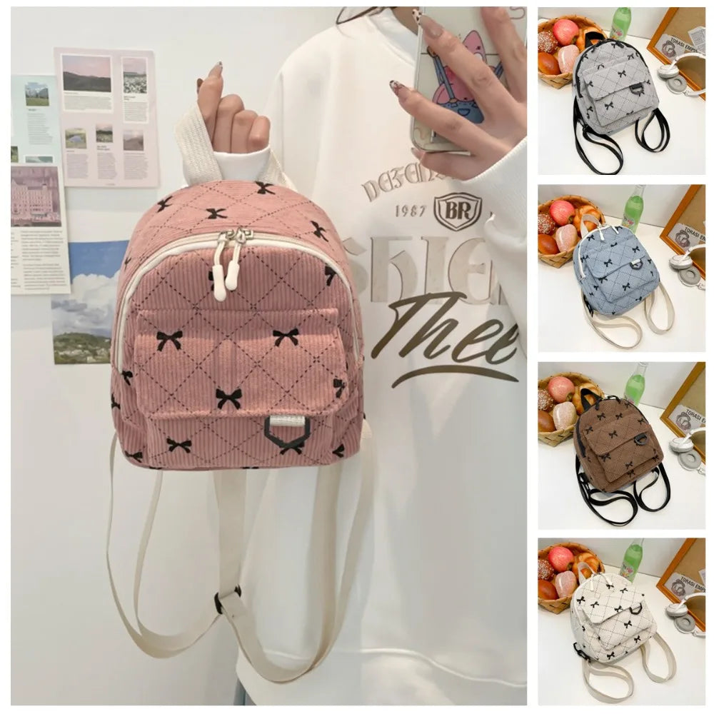 Mini Rucksack Süße Bowknot Gedruckt Schulter Tasche Reise Kosmetische Lagerung Tasche Koreanische Ins Student Bookbags Casual Rucksack