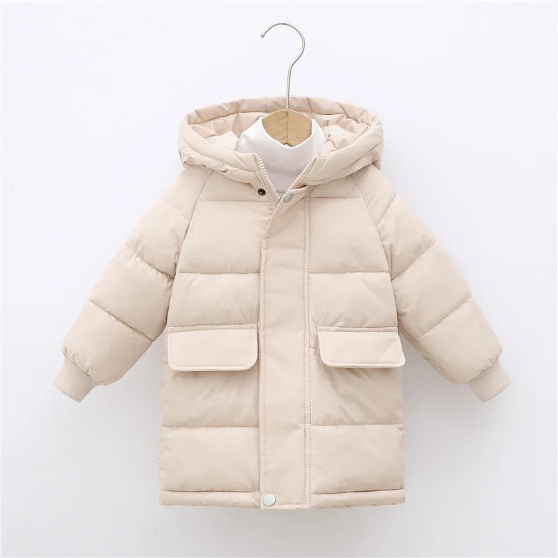 Kinder Warme Daunen Lange Oberbekleidung Winter Herbst Teen Verdicken Baumwolle Kleidung Jungen Mädchen Gepolsterte Parka Mäntel Teen Jacken 3-10 jahre