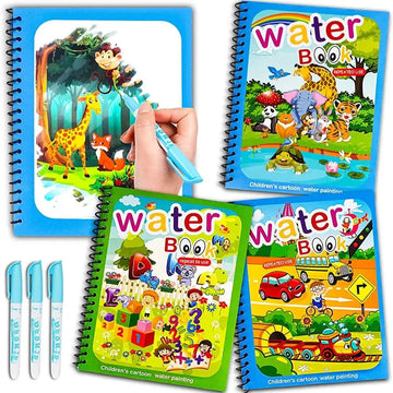 Magisches Buch, Wasserteichnung, Montessori-Spielzeug, wiederverwendbares Malbuch, magisches Wasser-Zeichenbuch, sensorische Früherziehung für Kinder