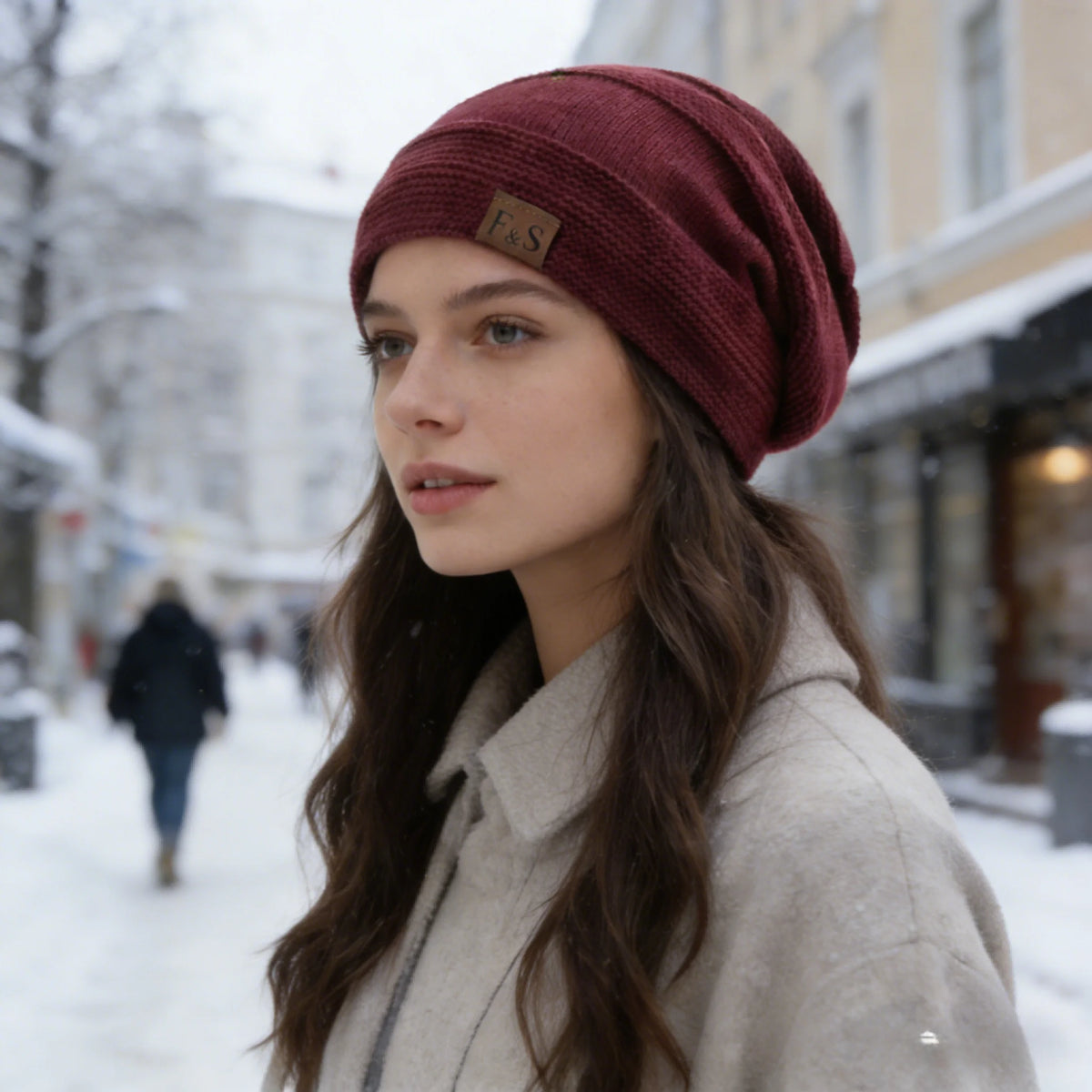 Neue Unisex Slouchy Winter Hüte Hinzufügen Pelz Gefüttert Männer Und Frauen Warme Beanie Cap Casual Label Decor Winter Gestrickte Hüte