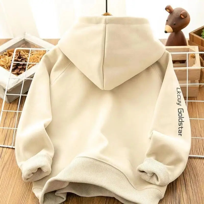 4-14 Jahre Winter Neue Jungen Hoodies Herbst Futter Plus Samt Dicke Warme Sweatshirt Für Teen Jungen Brief drucken Pullover Tops