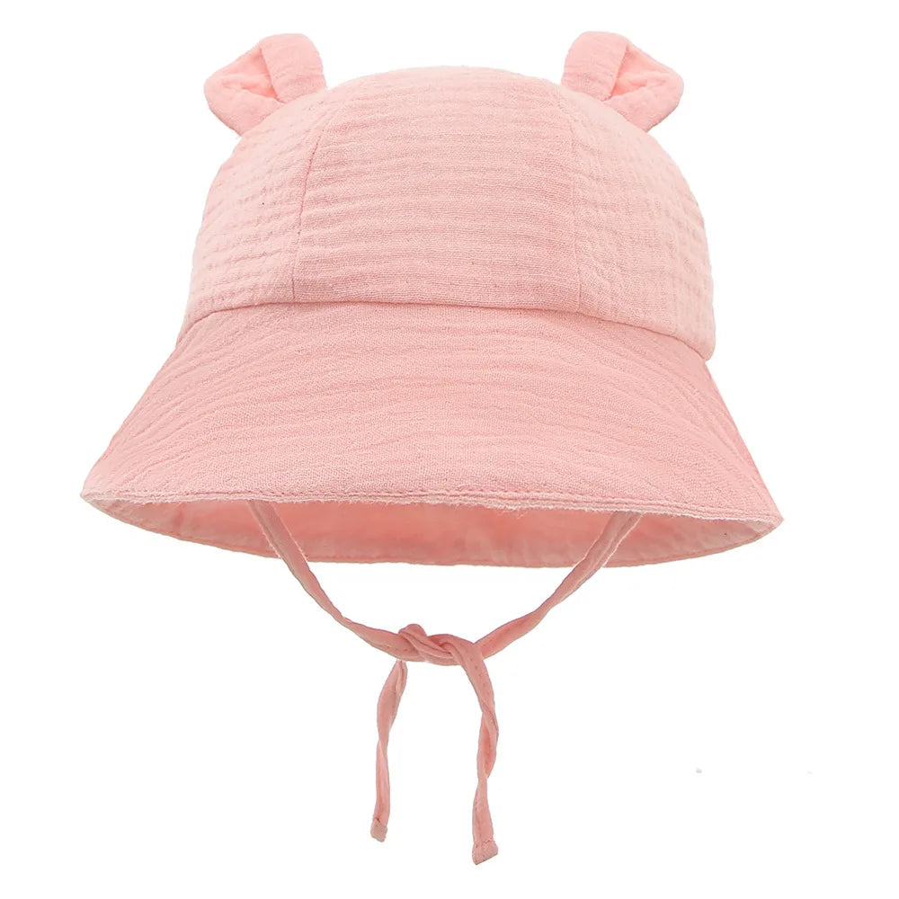 Musselin Baby Sommer Hut Neugeborenen Kappe Baumwolle Baby Sonnenhüte für Mädchen Jungen Säugling Eimer Hut für Kleinkind Zubehör 3-12M