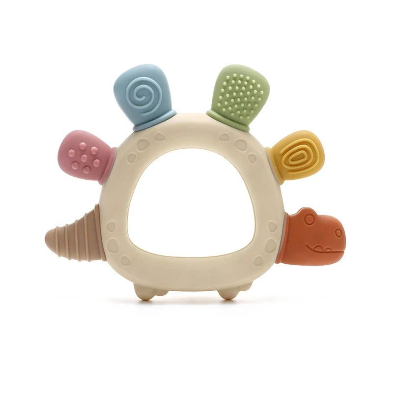 Baby-Dinosaurier-Silikon-Beißspielzeug, BPA-frei, leicht zu greifen, Säuglingspflege, Beißring, Kauspielzeug für Neugeborene, Geschenk, Babyzubehör