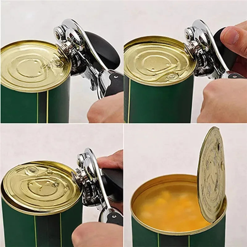Edelstahl Multifunktionaler Professioneller Dosenöffner Manueller Dosenöffner für Craft-Bier Griff-Dosenöffner Flaschenöffner Küchenzubehör