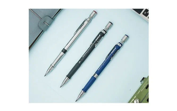Druckbleistift-Set 2,0 mm mit 2B-Schwarz/Farben-Minenminen zum Schreiben, Skizzieren, Kunst, Zeichnen, Malen, Schule, automatischer Bleistift