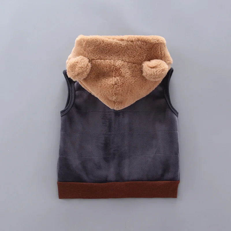 Winter-Baby-Kleidungssets, Herbst-Outfits für Jungen und Mädchen, dicke, warme Anzüge, Kapuzenpullover, Cartoon-Motiv, niedlicher Bär, dreiteilige Kinder-Outfits, 0–4 Jahre