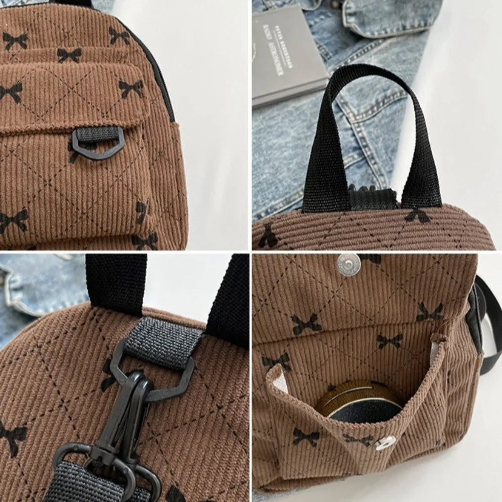 Mini Rucksack Süße Bowknot Gedruckt Schulter Tasche Reise Kosmetische Lagerung Tasche Koreanische Ins Student Bookbags Casual Rucksack