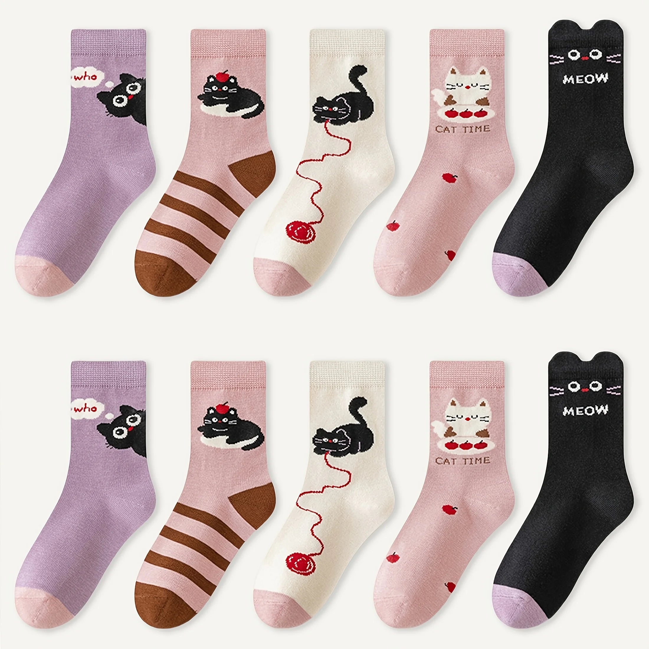Kids Cat Socks 5-Pack