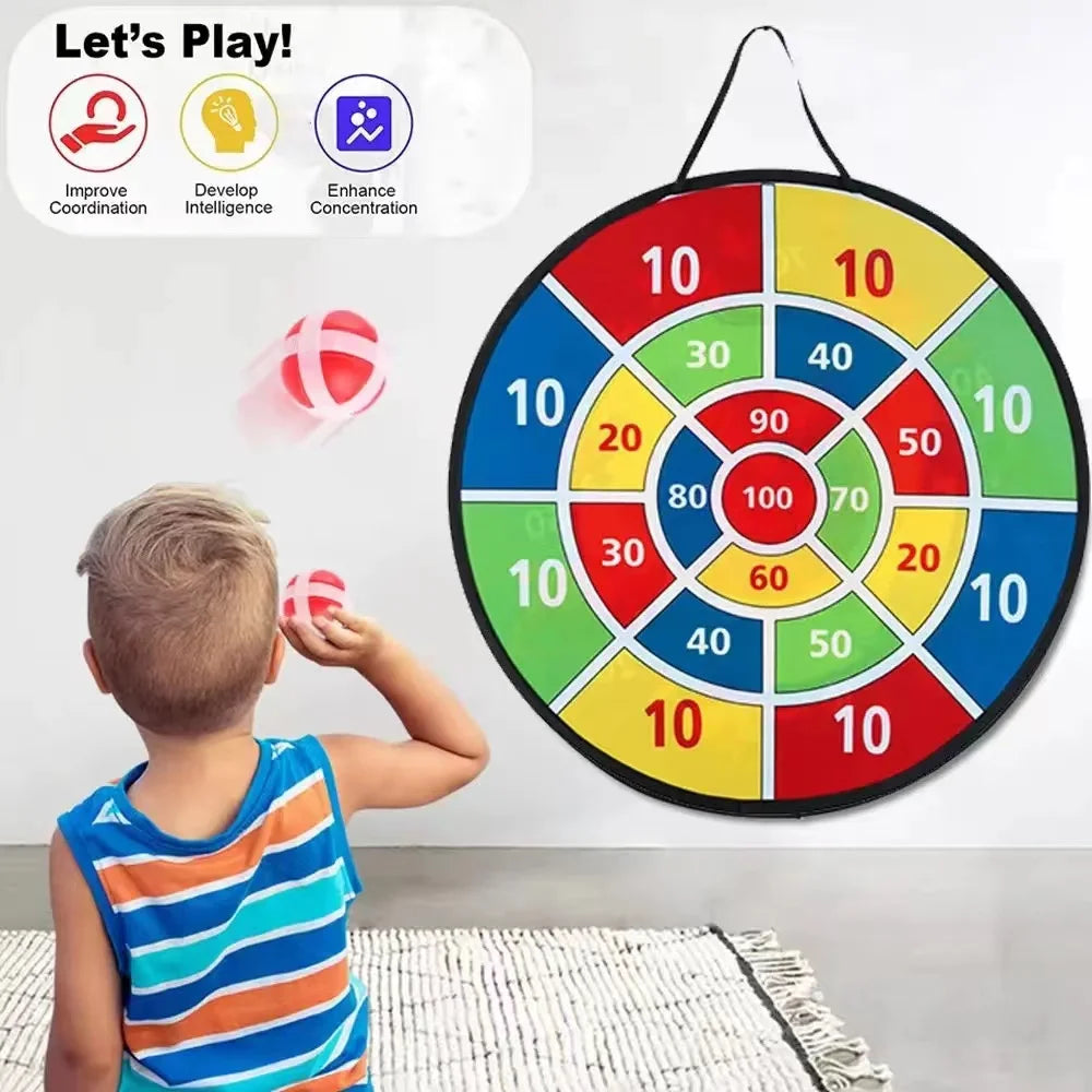 Kinder mit klebrigem Ball, 74 cm großes Dartbrett, interaktives Familienspiel, pädagogische Arithmetik, Indoor-/Outdoor-Sportspielzeug, Geschenk