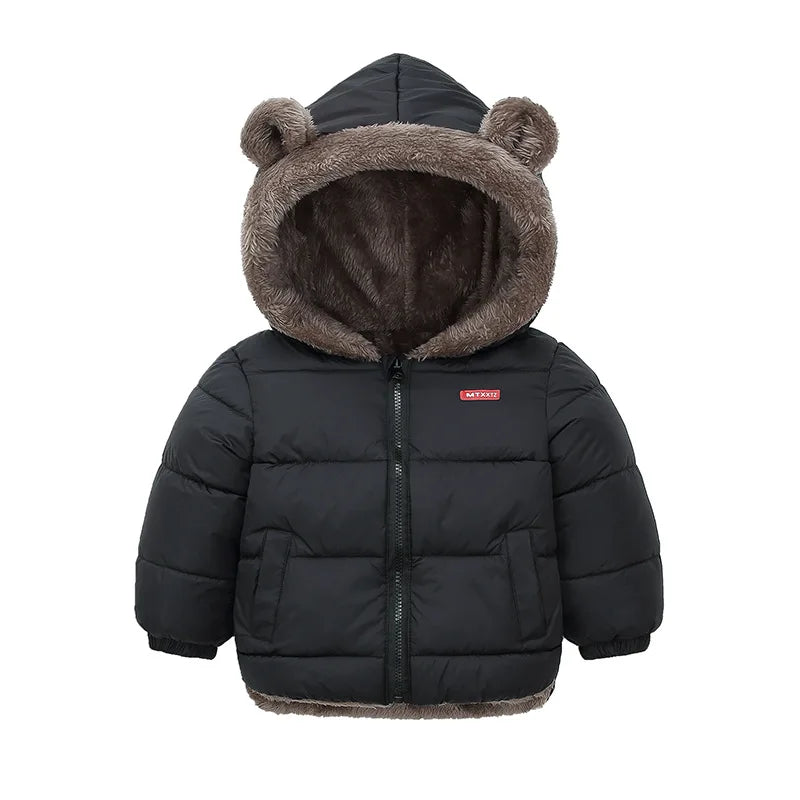 Jungen Mädchen Dicke Jacken Winter Kinder Gepolsterte Fleece Warme Mäntel Kinder Mit Kapuze Baumwolle Oberbekleidung Kinder Kleidung Kaschmir Schneeanzug