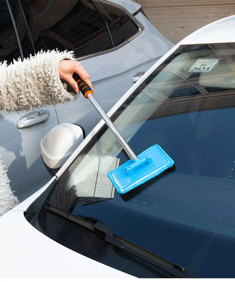 SEAMETAL Car Windshield Demisting Brush with Telescopic Handle, Car and Household Glass Cleaning Brush, Dust Removal Tool