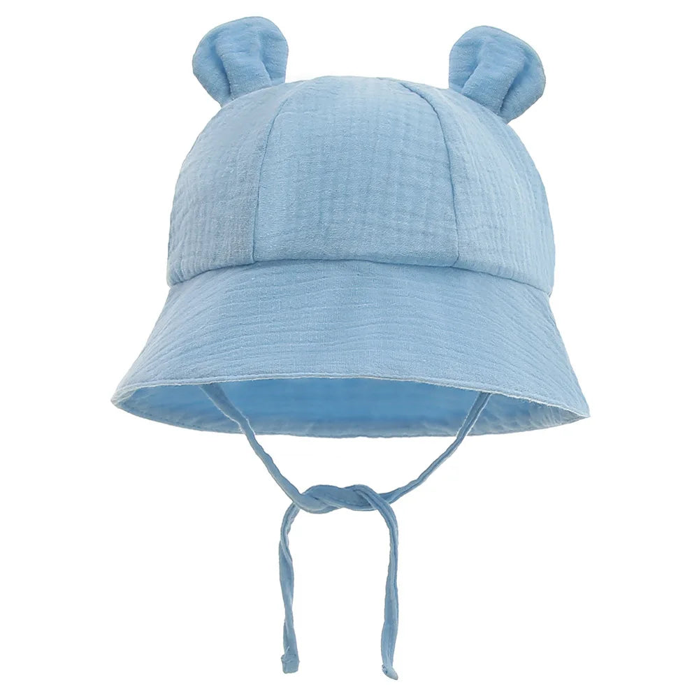 Musselin Baby Sommer Hut Neugeborenen Kappe Baumwolle Baby Sonnenhüte für Mädchen Jungen Säugling Eimer Hut für Kleinkind Zubehör 3-12M