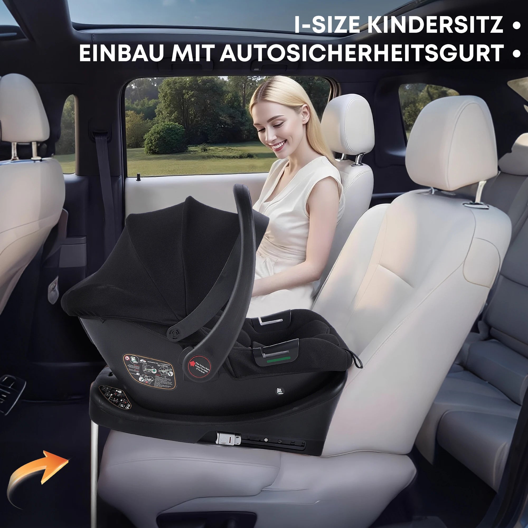 4-in-1-Kinderwagen mit Babyschale und ISOFIX-Basis, multifunktionaler, umkehrbarer Kinderwagen für Neugeborene, Hochsitz-Reisesystem