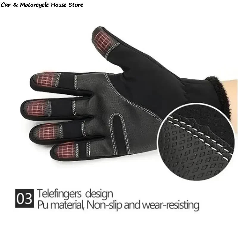 Winterhandschuhe -40 ℃   Wasserdichte Thermo-Touchscreen-Thermo-Winddichte warme Handschuhe für kaltes Laufen, Reiten, Sport, Wandern, Skifahren
