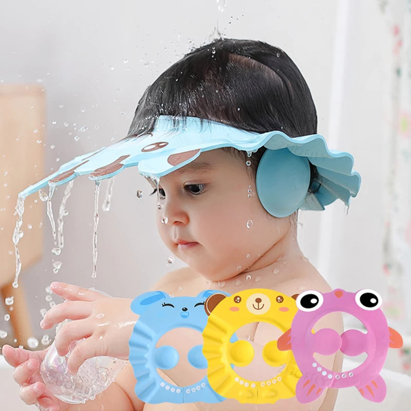 Baby-Dusche, weiche Kappe, verstellbare Haarwaschmütze für Kinder, Gehörschutz, sicheres Kinder-Shampoo, Baden, Dusche, schützen die Kopfbedeckung
