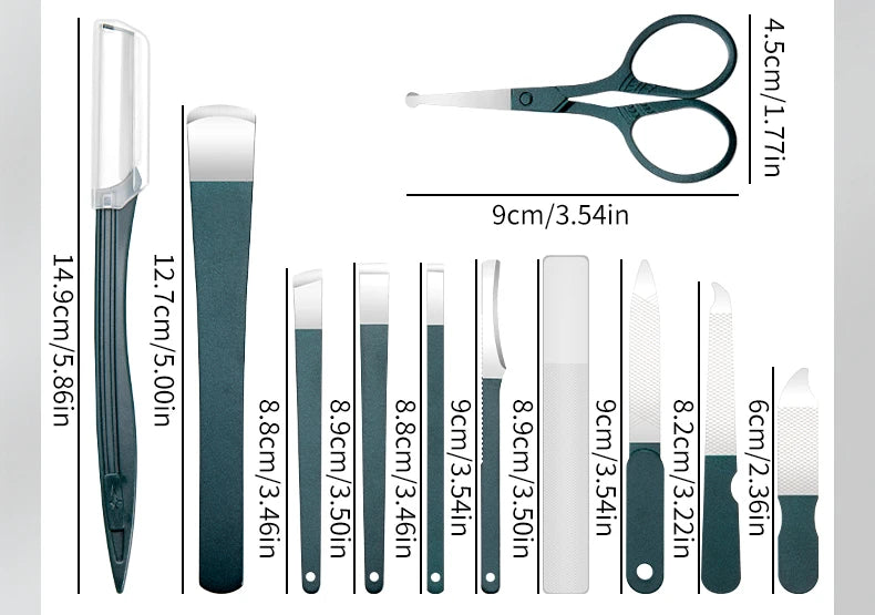 40 Stück Maniküre Set Nagel knipser Kit Nagel hauts chere Edelstahl Fußpflege werkzeuge mit Ledertasche Fuß raspeln Kallus rasierer