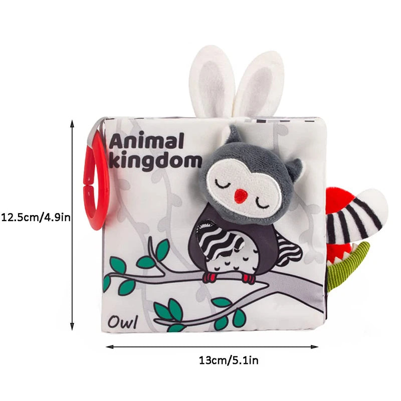 Weiche Babybücher, 3D-Touch-Feeling, kontrastreiches Stoffbuch, sensorisches frühes Lernen, Kinderwagenspielzeug für Kleinkinder, Geschenke von 0–12 Monaten