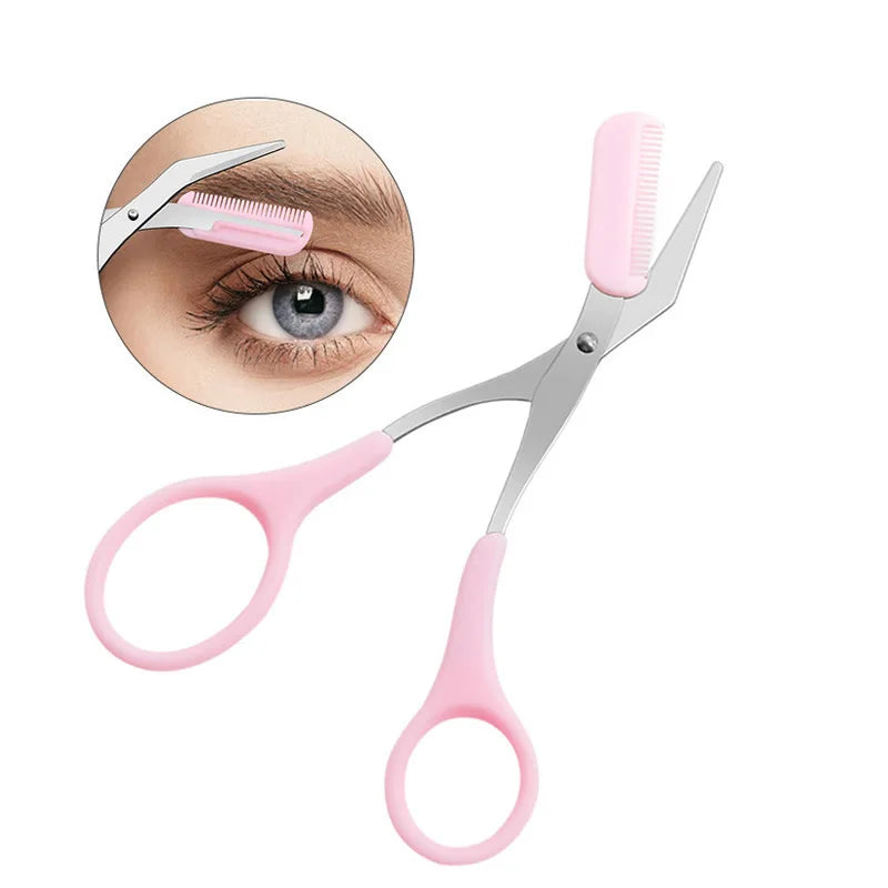 Augenbrauen-Rasierer, Schere, Edelstahl, sicherer, kratzfester Trimmer für Anfänger, Crescent Sharp Beauty Tool, mehrfarbig
