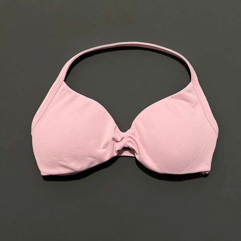 Sport-BH mit Trägern, Yoga-Unterwäsche, Damen-Gymnastik-Top, Lauftraining, rückenfreier BH, hohe Unterstützung, aktive Kleidung, Fitness, Workout, Neckholder
