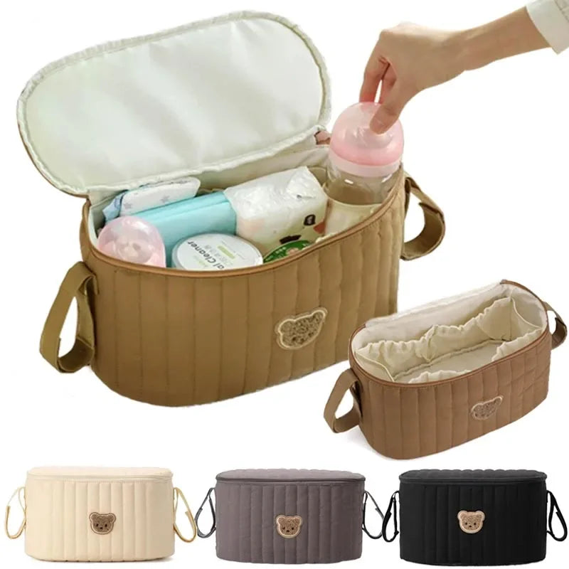 Mom Bags Korea Cute Bear Portable Multifunctional Stroller Diaper Bag Soft Maternity Storage Bags Baby Diaper Bag