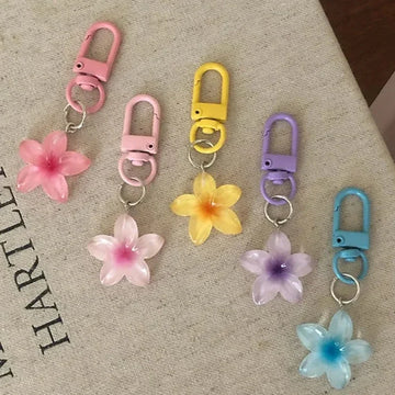 Transparenter Y2K-Schlüsselanhänger mit Blumenmuster, niedlicher ästhetischer Mehrzweck-Schlüsselhalter, Tasche, Kopfhörerhülle, Charm-Zubehör für Frauen und Mädchen