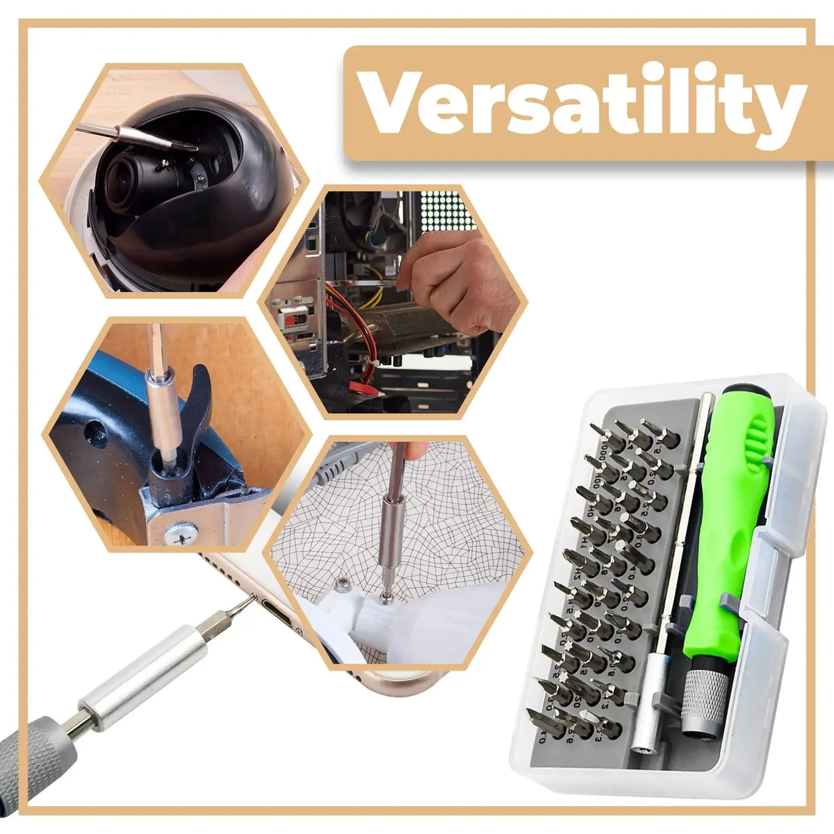 Mini 32-in-1 Präzisions-Schraubendreher-Set, magnetische Kreuzschlitz-Bits, multifunktionales Handreparatur-Werkzeug-Set für Telefon, Uhr, Brille, PC