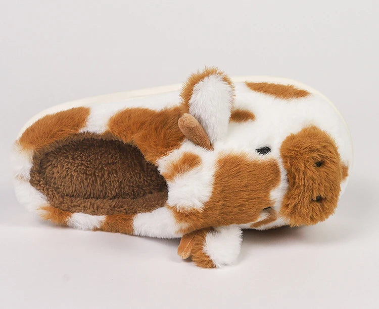 Cute Cow Plush Slippers