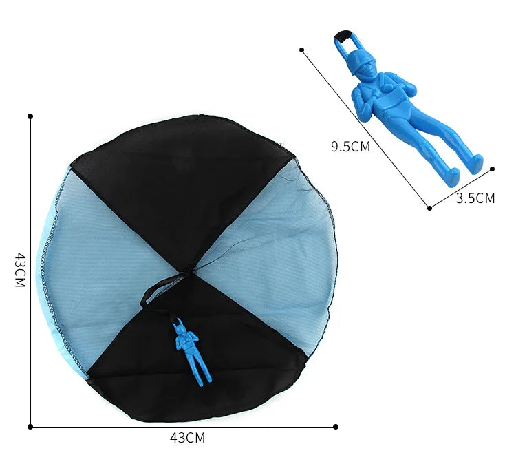 1 Stück Handwurf-Fallschirm, Lustiges Outdoor-Spielzeug, Geschenkspielzeug, Fallschirmsport mit Mini-Soldatenfiguren