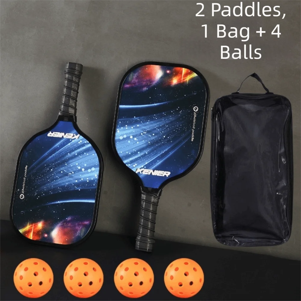 Stoßfestes Pickleball-Paddel-Set, rutschfester Griff mit 2 Schlägern und 4 Pickleballs, Schläger-Set, hohe Belastbarkeit