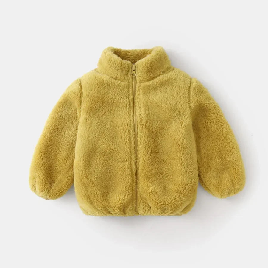 Rosa Mädchen-Jacken, Herbstmantel, Winter-Thermo-Fleecejacke für Kinder, 1, 2, 3, 4, 5 Jahre, Kindermäntel, warme koreanische Oberbekleidung