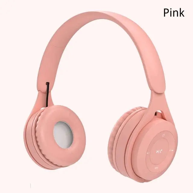 Macaron-Kopfhörer für Kinder, kabelloser Bluetooth-Kopfhörer, Stereo-Stirnband, Gaming-Headset mit Mikrofon, Gamer-Mädchen-Geschenk für mobiles Tablet