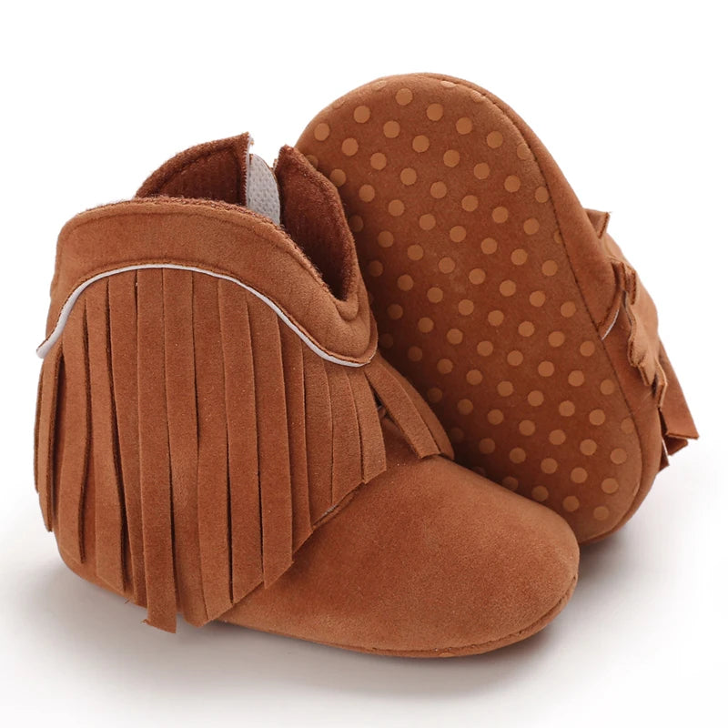 Winterstiefel für Babys, Jungen und Mädchen, 0–12 Monate, Western-Denim, Lauflernschuhe, warm, lässig, modisch