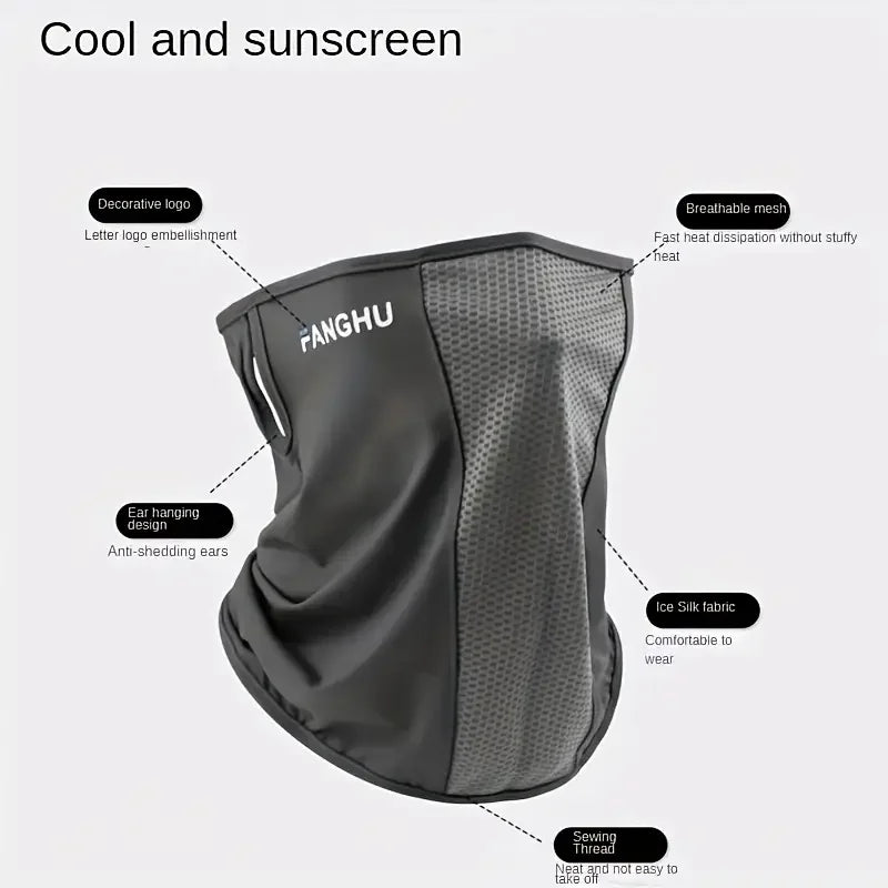 Fahrradmasken, Kopfbedeckung, Bandana, Kopfwickel, Gesichtsschal, Maske, Hals, Sturmhaube, atmungsaktiv, leicht, kühl, Wind, Outdoor, Wandern, Eisseidenmaske