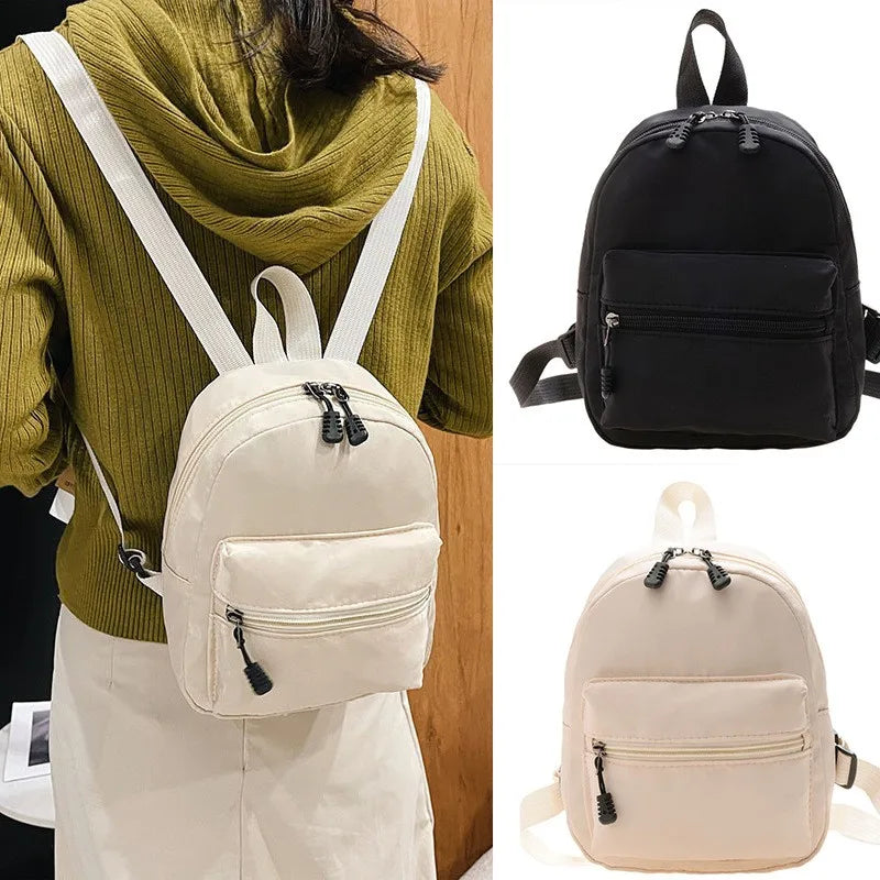 Mini Damen Rucksäcke Trend Nylon Weibliche Tasche Kleine Schultaschen Weißer Rucksack Für Teenager Mädchen Mode Lässig Rucksack
