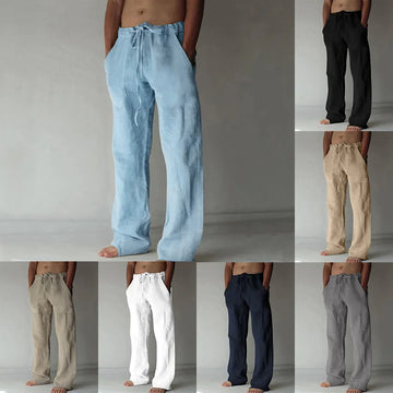 2024 frühling Leinen Breite Männer Hosen Koreanische Hosen Oversize Baumwolle Streetwear Männlichen Neue Yoga Hosen Casual Männer Kleidung Jogginghose
