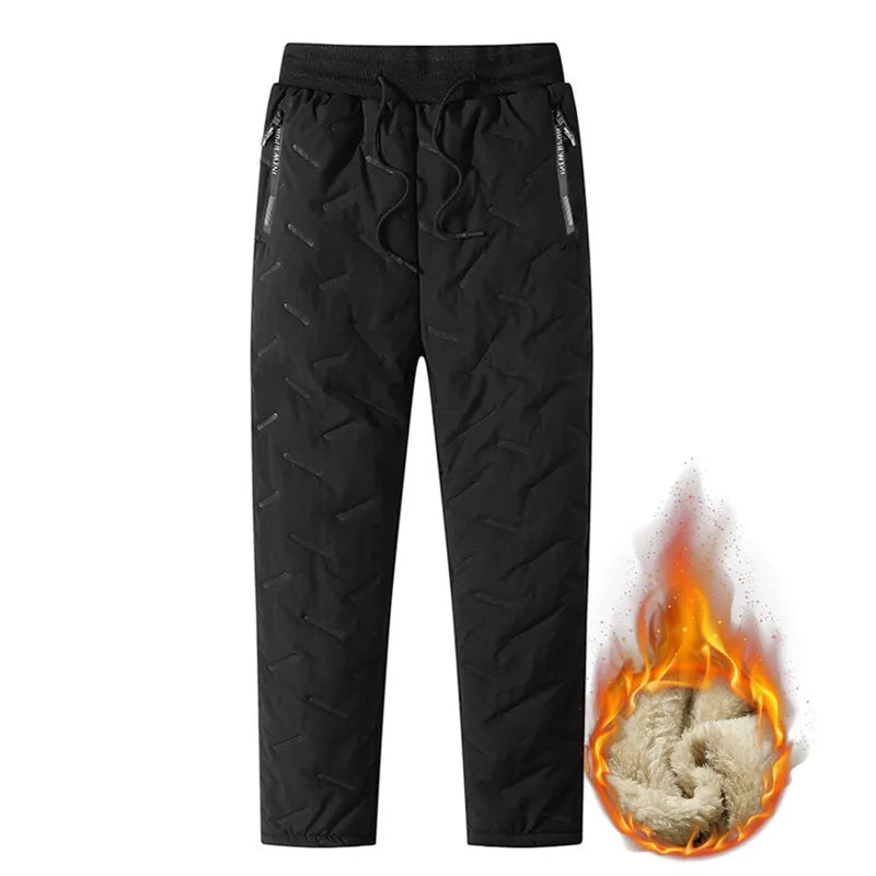 Winter Sweatwear Männer Plüsch Dicke Fleece Sweatpant Lammwolle Thermo Hosen Casual Hosen Wasserdicht Winddicht Warme Baumwolle Hosen
