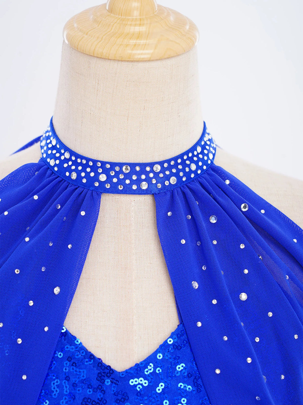Glitzerndes Pailletten-Lateintanzkleid für Mädchen, Salsa, Jazz, Tango, ärmellos, gerüschtes Mesh-Overlay, Oberteil mit Quasten, Leotard-Kleid
