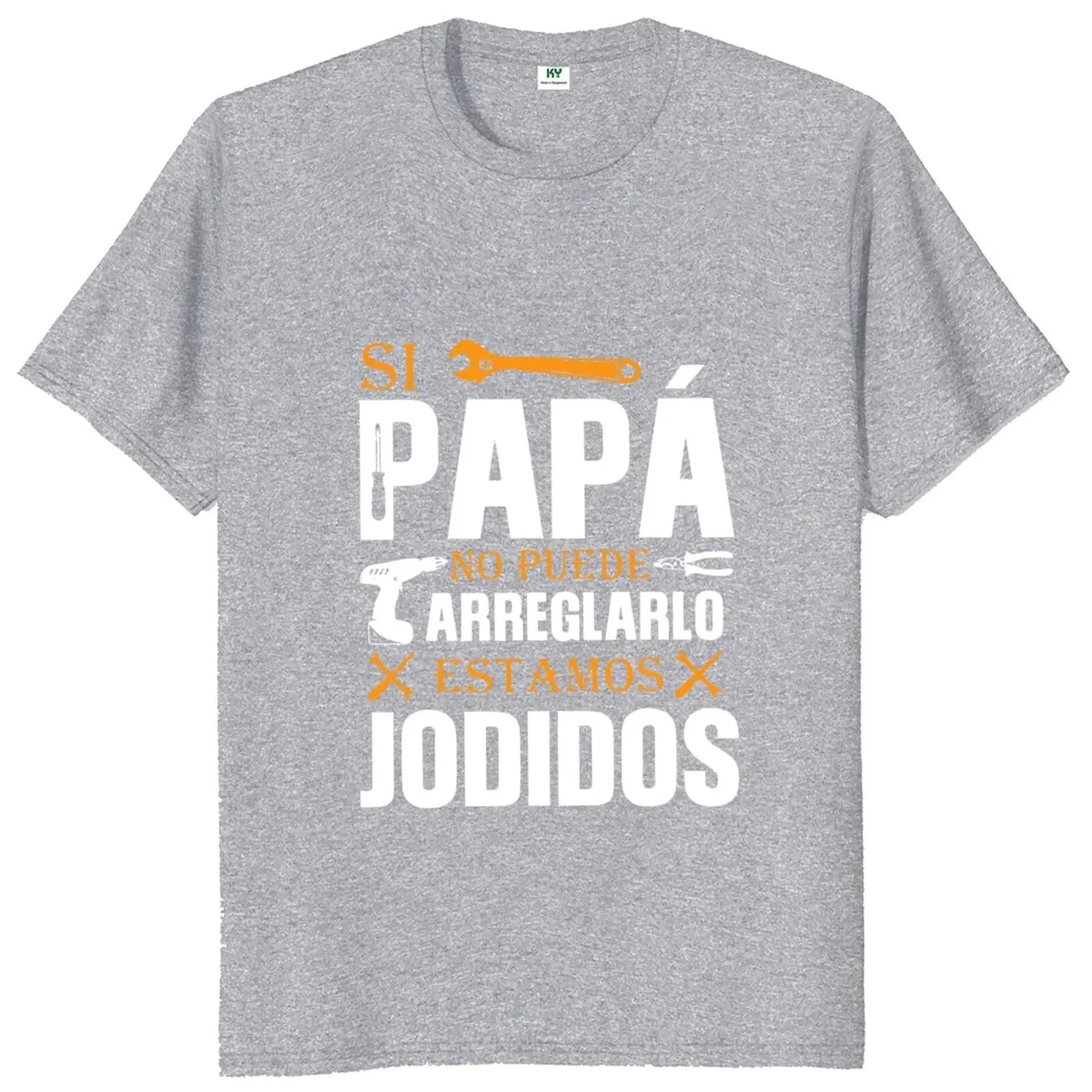 Wenn Papa es nicht reparieren kann, sind wir geschraubt T-Shirt Retro Spanisch Vater Papa Geschenk Männer Kleidung Unisex Baumwolle lässig EU-Größe T-Shirt